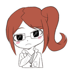 白衣を着た女性が疑問に思っている