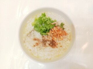 Fish Boiled rice or fish congee thai food 