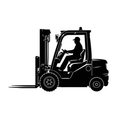 forklift truck isolated