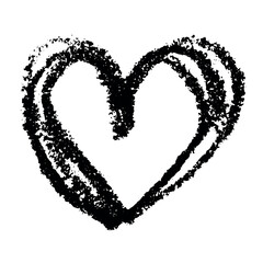 Simple hand drawn heart drawing illustration Scribble heart doodle Love clipart