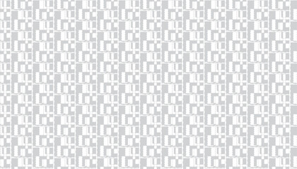 Repeating geometric pattern of white rectangles with jagged edges on a light gray background