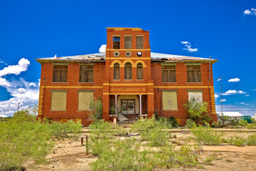 Destroyed and abandoned buildings across the small community of Toyah Texas. Although, now mostly a ghost town, a severe tornado in 2004 also caused extensive damage to the community.