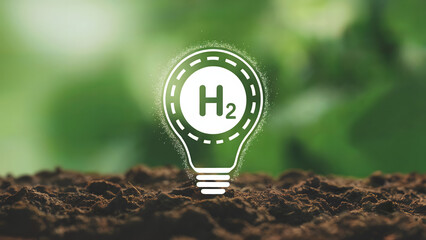 Hydrogen fuel innovative lightbulb concept for clean energy future ideas
