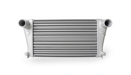 Fototapeta premium Automotive intercooler with aluminum fins and pipes for engine cooling 