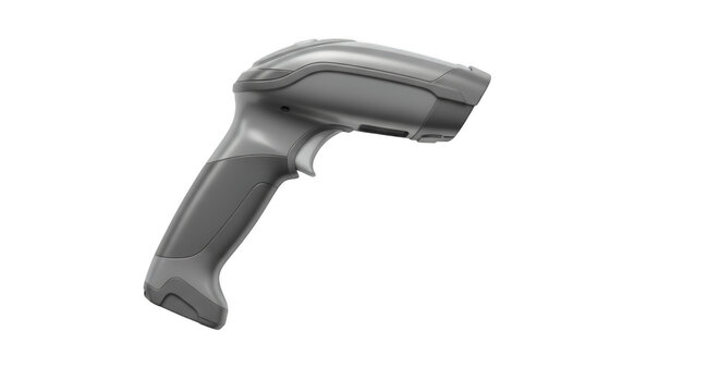 Barcode Scanner: A detailed image of a sleek, modern barcode scanner. This photo showcases its ergonomic design and advanced functionality, offering a clear view of this essential technology tool.