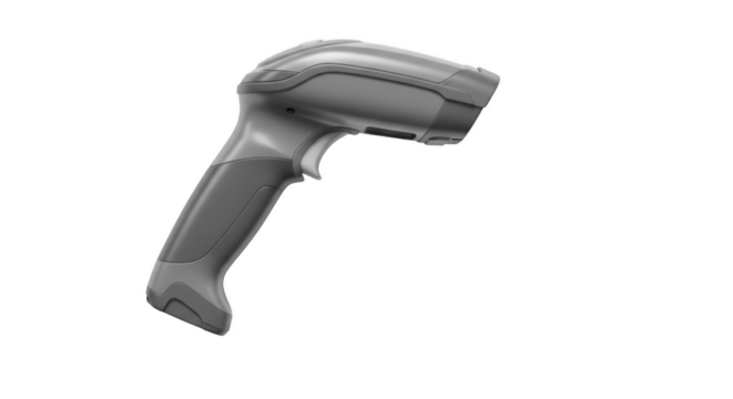 Barcode Scanner: A detailed image of a sleek, modern barcode scanner. This photo showcases its ergonomic design and advanced functionality, offering a clear view of this essential technology tool.