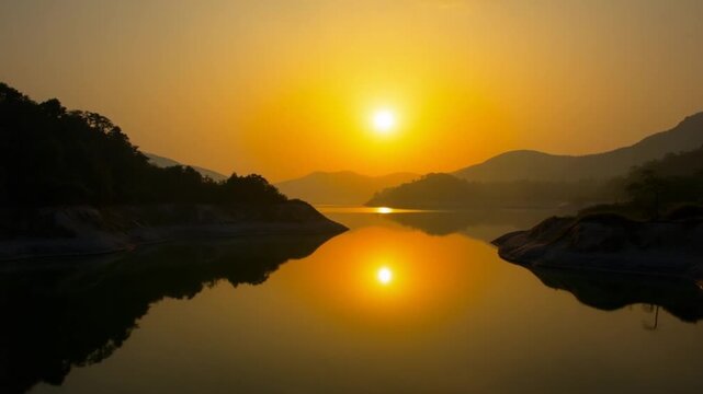 Timelapse sunrise at the Mengkuang Dam