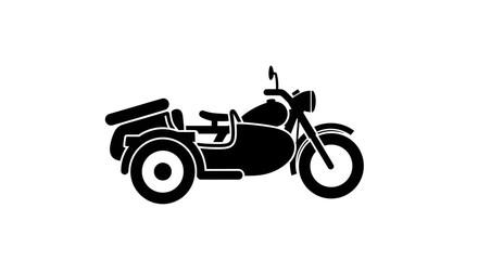 Obraz premium Classic Sidecar Motorcycle Silhouette Design.