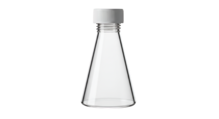 Laboratory Glass Flask: An elegant and clean image of a laboratory flask, the iconic symbol of scientific discovery, representing clarity, precision, and the pursuit of knowledge.