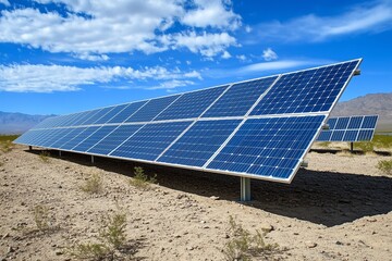 Solar Panels in a Desert Landscape