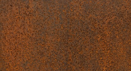 Close-up of a heavily rusted and textured metal surface, showing a rich, earthy brown and orange color with an uneven, pitted pattern.