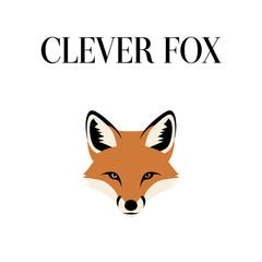 Obraz premium smart fox face animal, logo design illustration vector