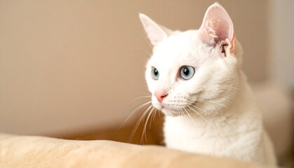 Fototapeta premium White cat portrait