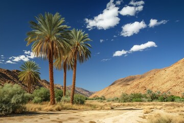 Palm Trees in a Desert Landscape