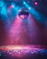 Shiny disco ball glowing in festive celebration high resolution picture
