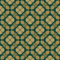 Seamless vintage floral wallpaper pattern with an ornamental texture and antique retro style