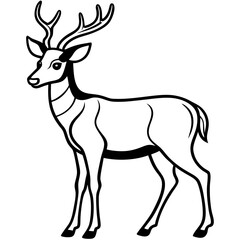 Fototapeta premium Graceful Deer Silhouette Elegant Wildlife Line Art Vector Design