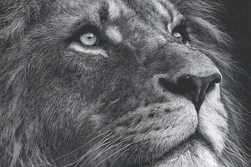Stunning lion close up pencil hand sketch high resolution picture