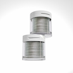 Clear Plastic skincare Jars With Tweezers mockup, pre-soak facial toner cotton pads packaging, Wide Mouth Cream jar with white Flip Cap, soaking toner pad container, korean beauty skincare product