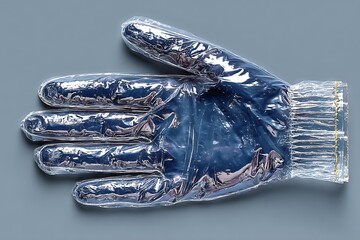 Transparent disposable glove for food handling high resolution picture