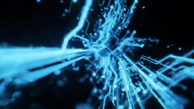 Dynamic digital network connections illuminating the future of data and technological innovation - Powered by Adobe