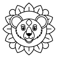 Mandala Koala Line Art Vector Icon
