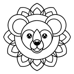 Mandala Koala Line Art Vector Icon