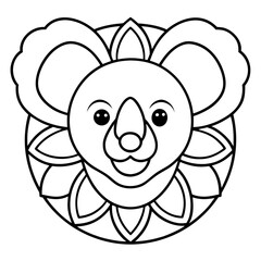 Mandala Koala Line Art Vector Icon