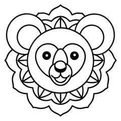 Mandala Koala Line Art Vector Icon