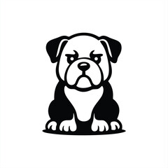 Cute Cartoon Bulldog Puppy Vector Illustration