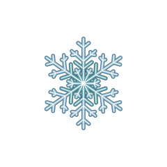 Detailed Blue and Teal Snowflake Icon Illustration