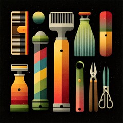 Wooden comb and grooming razor set high resolution picture