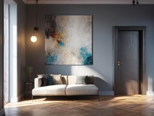Elegant Living Room with Abstract Art