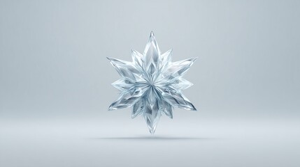 and keyword list for the image

 Crystal Snowflake 3D Render on White Background