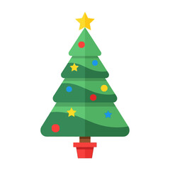 Colorful Christmas Tree in a Pot