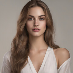 Naklejka premium Sophy – Elegant Half-Body Portrait (Taebaek Project)