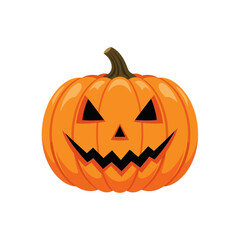 Cartoon Jack-o'-Lantern with Carved Face