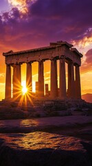 Naklejka premium A sunset view of the part of the part of the part of the part