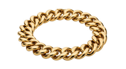 Obraz premium Thick gold chain bracelet isolated on transparent background