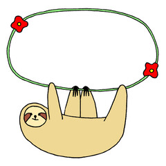 ナマケモノのフレーム © まちょふく