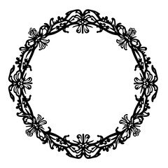 Obraz premium Vector circular frame with decorative, intricate pattern of swirling lines and shapes. Isolated on white background