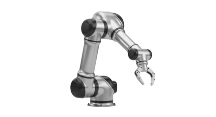 Cybernetic Arm: A sleek, metallic robotic arm, an emblem of automation, meticulously poised, showcasing innovation.