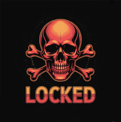 Fototapeta premium Locked Graphic T-Shirt with Bold Font and Secure Padlock Symbol.