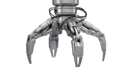Robotic Gripper Arm: A close-up view of a state-of-the-art robotic gripper arm. Its intricate metallic design and powerful functionality highlight the precision and potential of automation