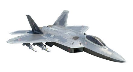Modern stealth fighter jet isolated on transparent background