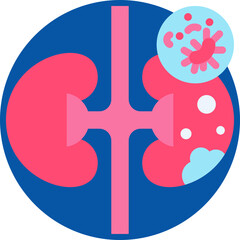Kidney cancer icon for cancer diagnosis, website, application, printing, document, poster design, etc