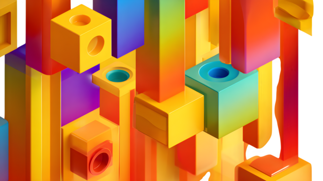 abstract background with colorful cubes