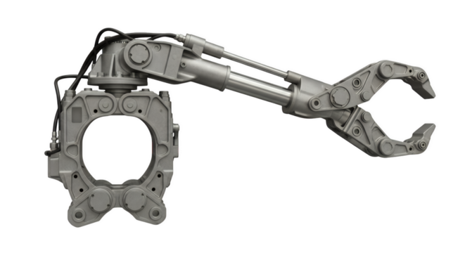 Industrial Arm: A powerful industrial arm with a metallic finish, designed for precision tasks, exhibits the raw power of engineering.