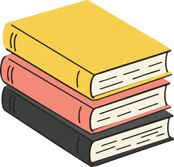 Stack of Colorful Books Education Knowledge Reading Learning Study Icon