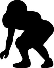 American Football Players Silhouette Vector | Sport Athlete Team Game Outline
